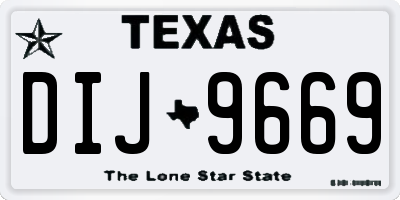 TX license plate DIJ9669