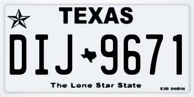 TX license plate DIJ9671