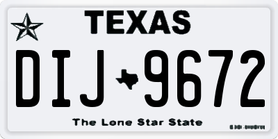 TX license plate DIJ9672