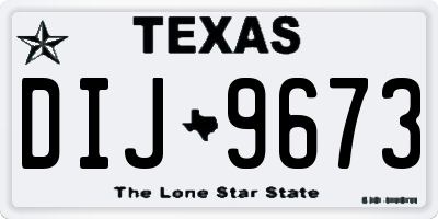 TX license plate DIJ9673