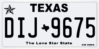 TX license plate DIJ9675