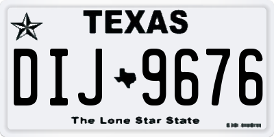 TX license plate DIJ9676