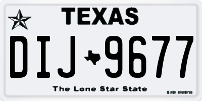 TX license plate DIJ9677