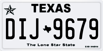 TX license plate DIJ9679