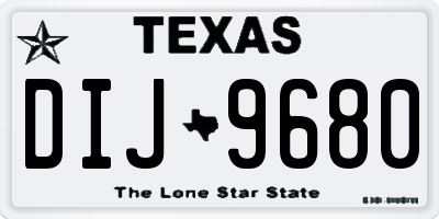 TX license plate DIJ9680