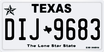 TX license plate DIJ9683