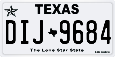 TX license plate DIJ9684