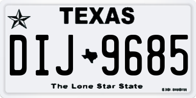 TX license plate DIJ9685