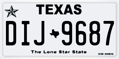 TX license plate DIJ9687