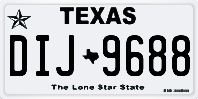 TX license plate DIJ9688