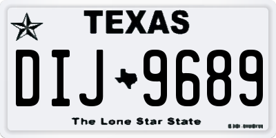 TX license plate DIJ9689