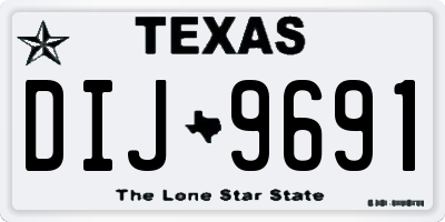 TX license plate DIJ9691