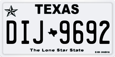 TX license plate DIJ9692