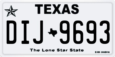 TX license plate DIJ9693