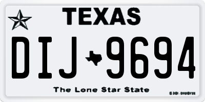 TX license plate DIJ9694