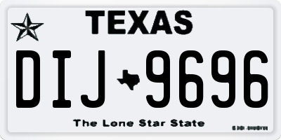 TX license plate DIJ9696