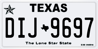 TX license plate DIJ9697