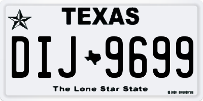 TX license plate DIJ9699