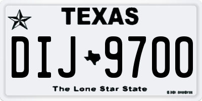 TX license plate DIJ9700