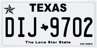 TX license plate DIJ9702