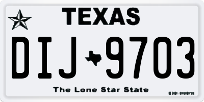 TX license plate DIJ9703