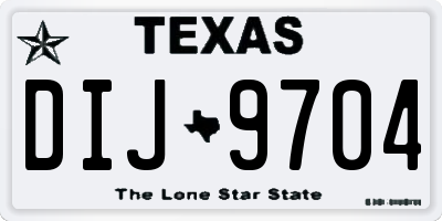 TX license plate DIJ9704