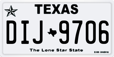 TX license plate DIJ9706