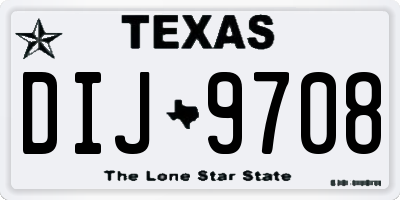 TX license plate DIJ9708