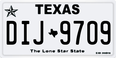 TX license plate DIJ9709