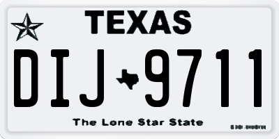 TX license plate DIJ9711