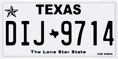 TX license plate DIJ9714