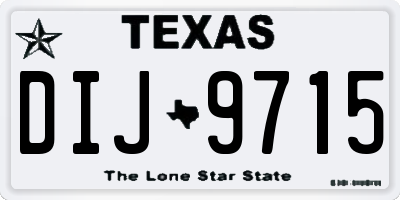 TX license plate DIJ9715
