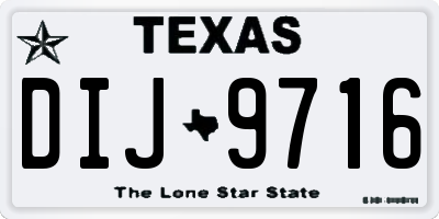 TX license plate DIJ9716