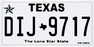 TX license plate DIJ9717