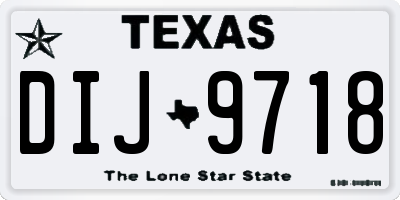 TX license plate DIJ9718