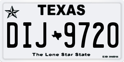 TX license plate DIJ9720
