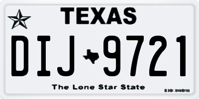 TX license plate DIJ9721