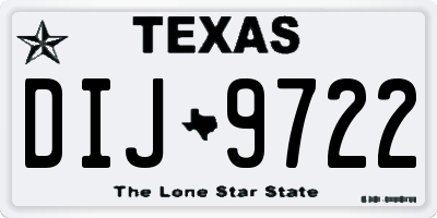 TX license plate DIJ9722