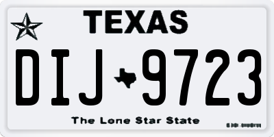 TX license plate DIJ9723