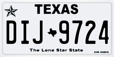TX license plate DIJ9724