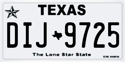 TX license plate DIJ9725