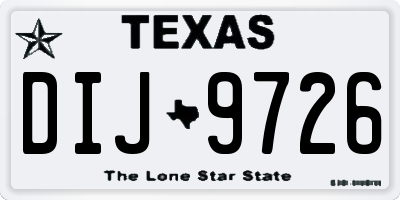TX license plate DIJ9726