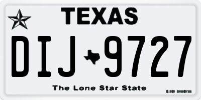TX license plate DIJ9727