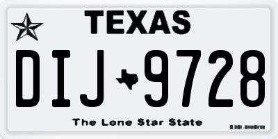 TX license plate DIJ9728