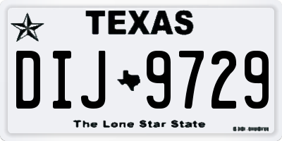 TX license plate DIJ9729