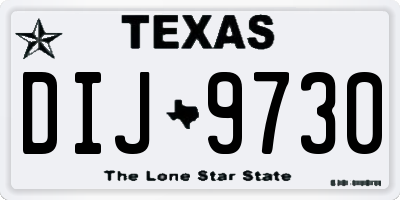 TX license plate DIJ9730