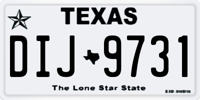 TX license plate DIJ9731