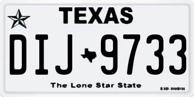 TX license plate DIJ9733