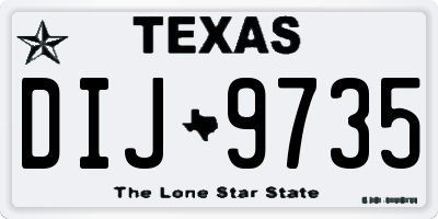 TX license plate DIJ9735