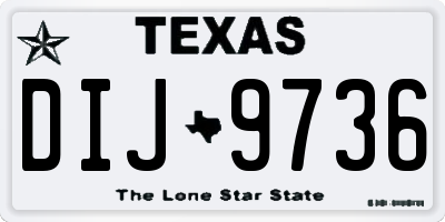 TX license plate DIJ9736